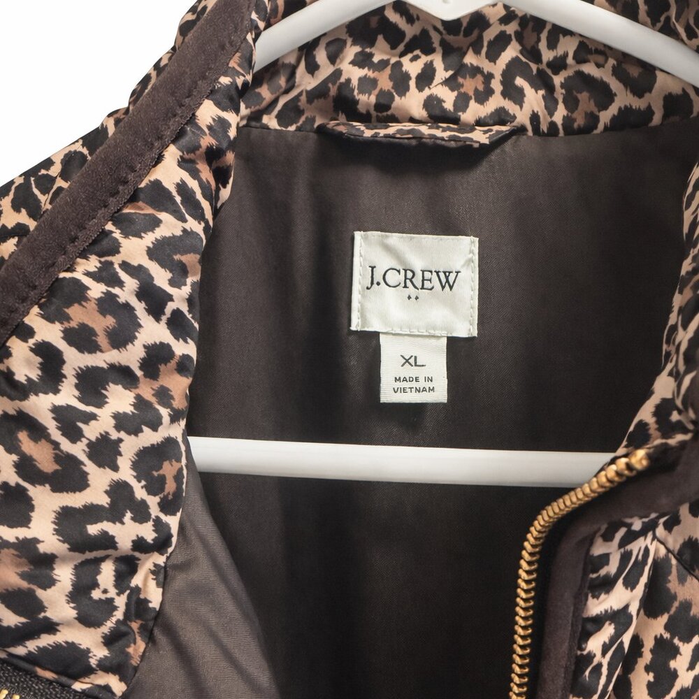 XL Women's J Crew Factory Quilted Excursion Vest Leopard Print - Picture 3 of 4